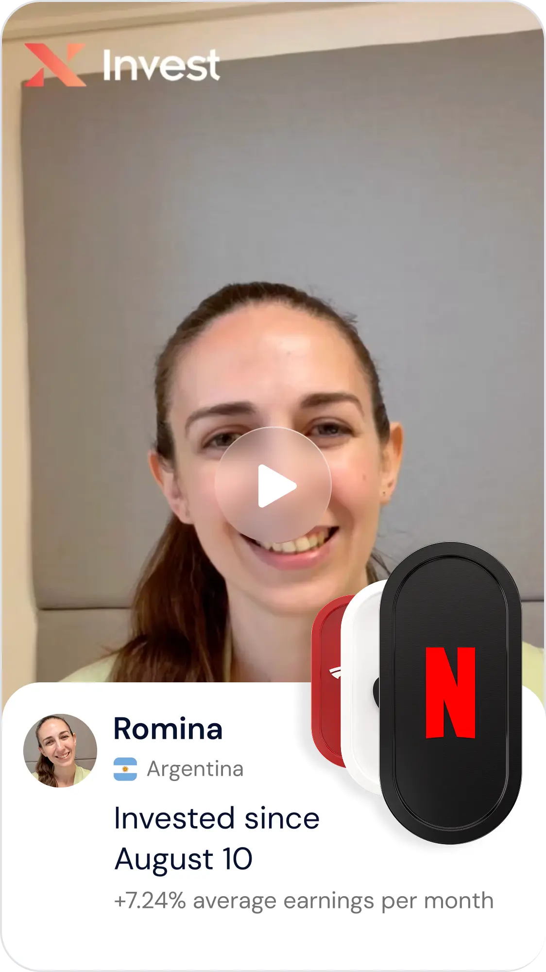 Romina: Invirtiendo desde el 10 de agosto +$14.58 (7,24%) de ganancia mensual promedio